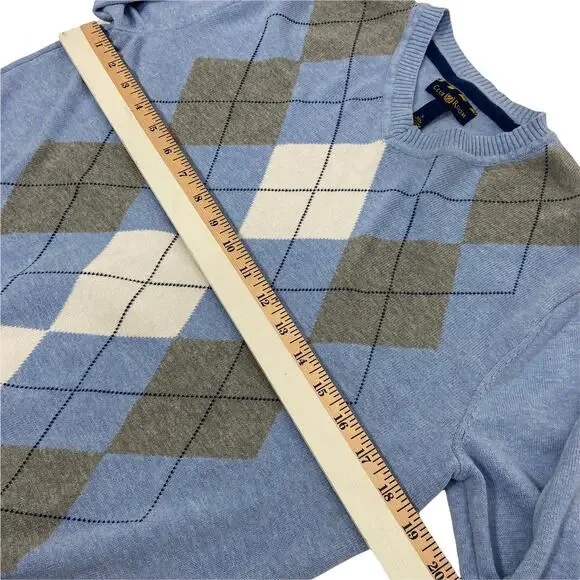 Club Room 100% Cotton Blue Pullover Men's Sweater Size Small - Picture 6 of 9
